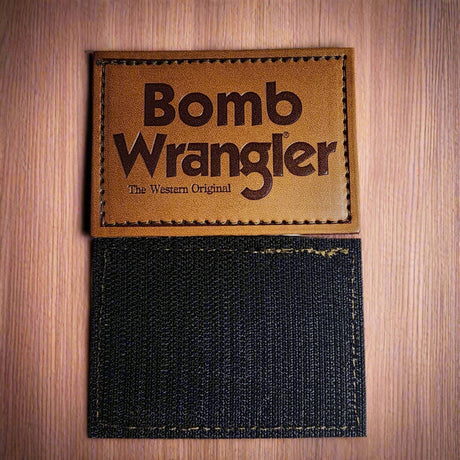 Faux Leather Bomb Wrangler Velcro Patch