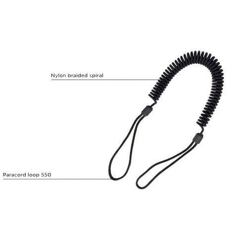 Spiral lanyard Weapon and Gear Retention with Loops